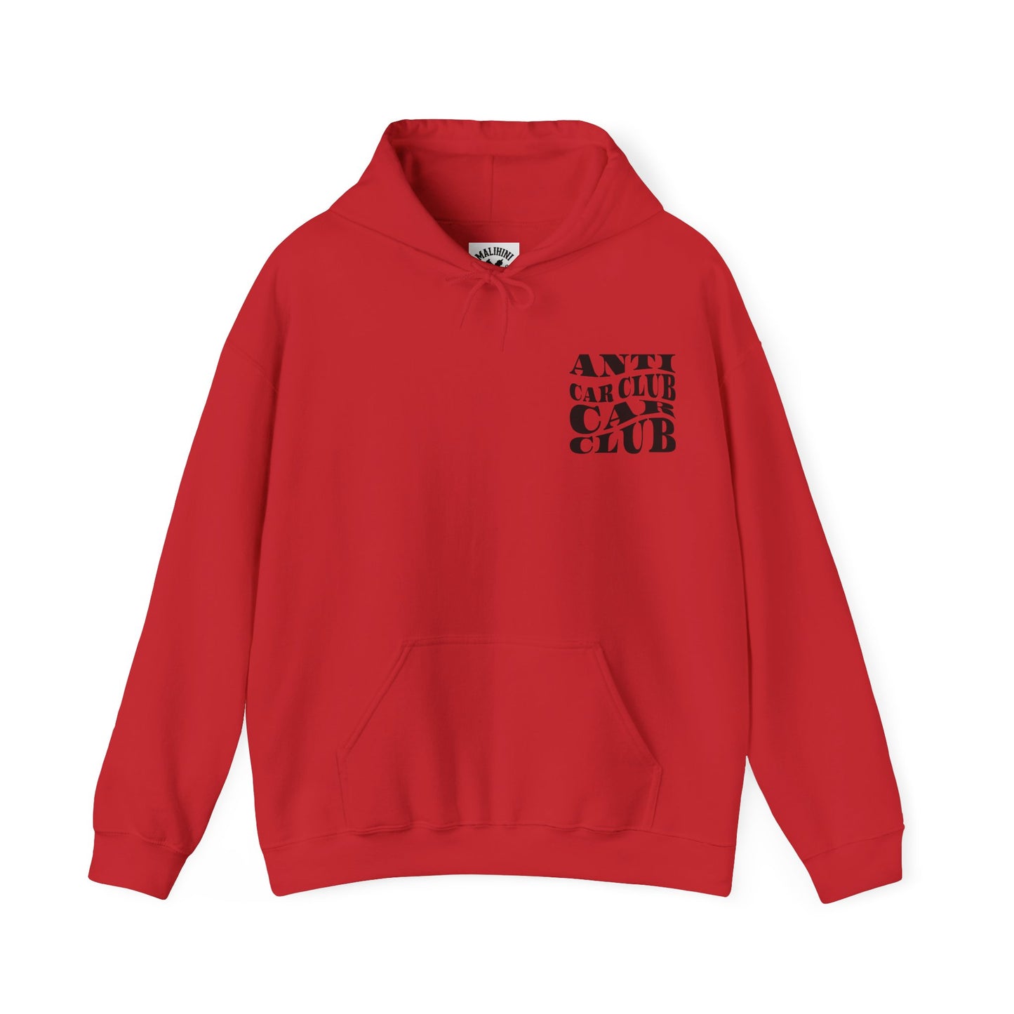 Anti Car Club Hooded Sweatshirt, Black Text