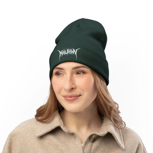 Screamy Music Knit Beanie, Embroidered Malihini Logo