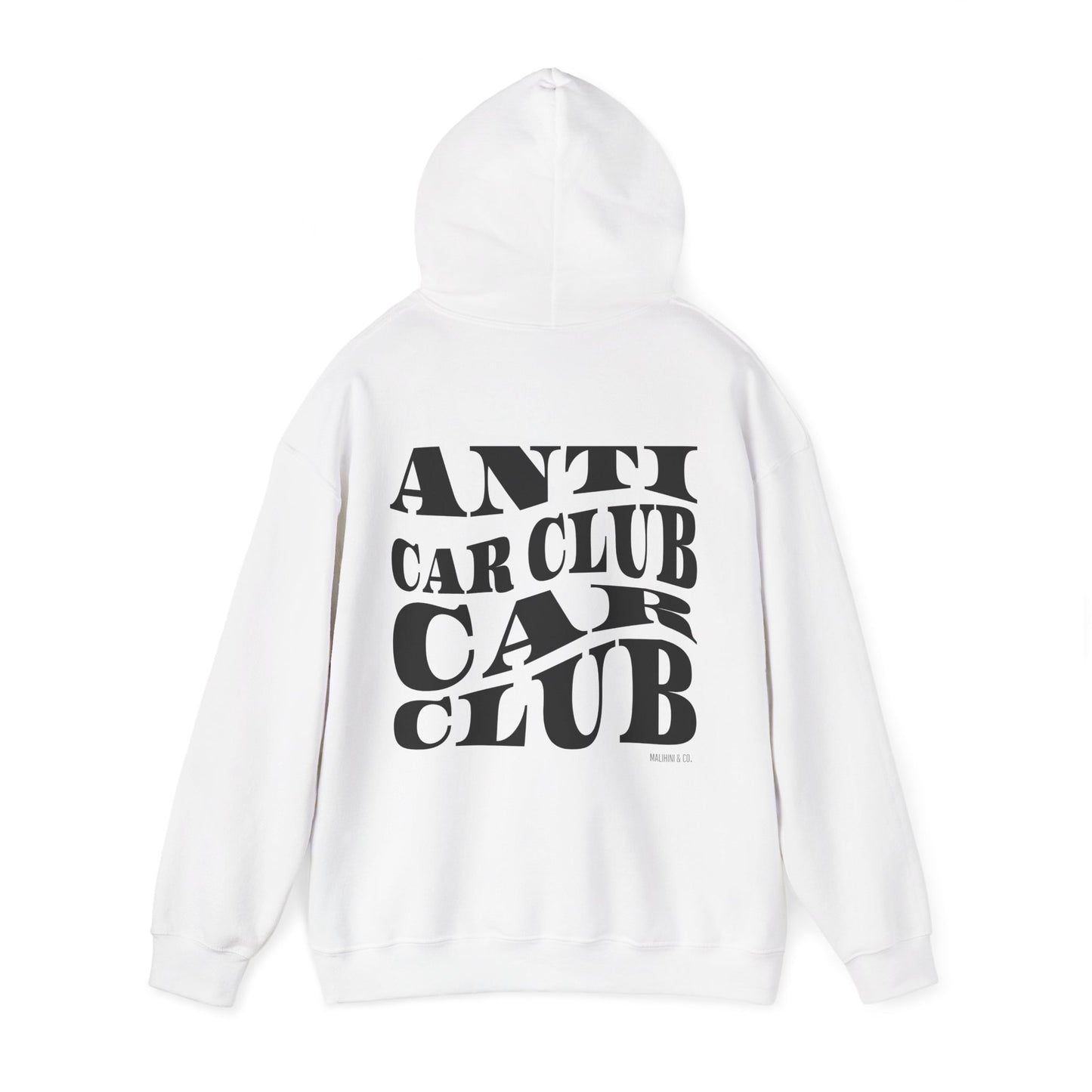 Anti Car Club Hooded Sweatshirt, Black Text
