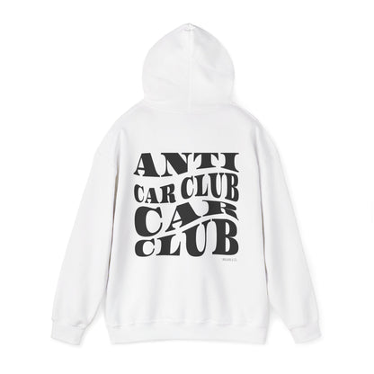 Anti Car Club Hooded Sweatshirt, Black Text