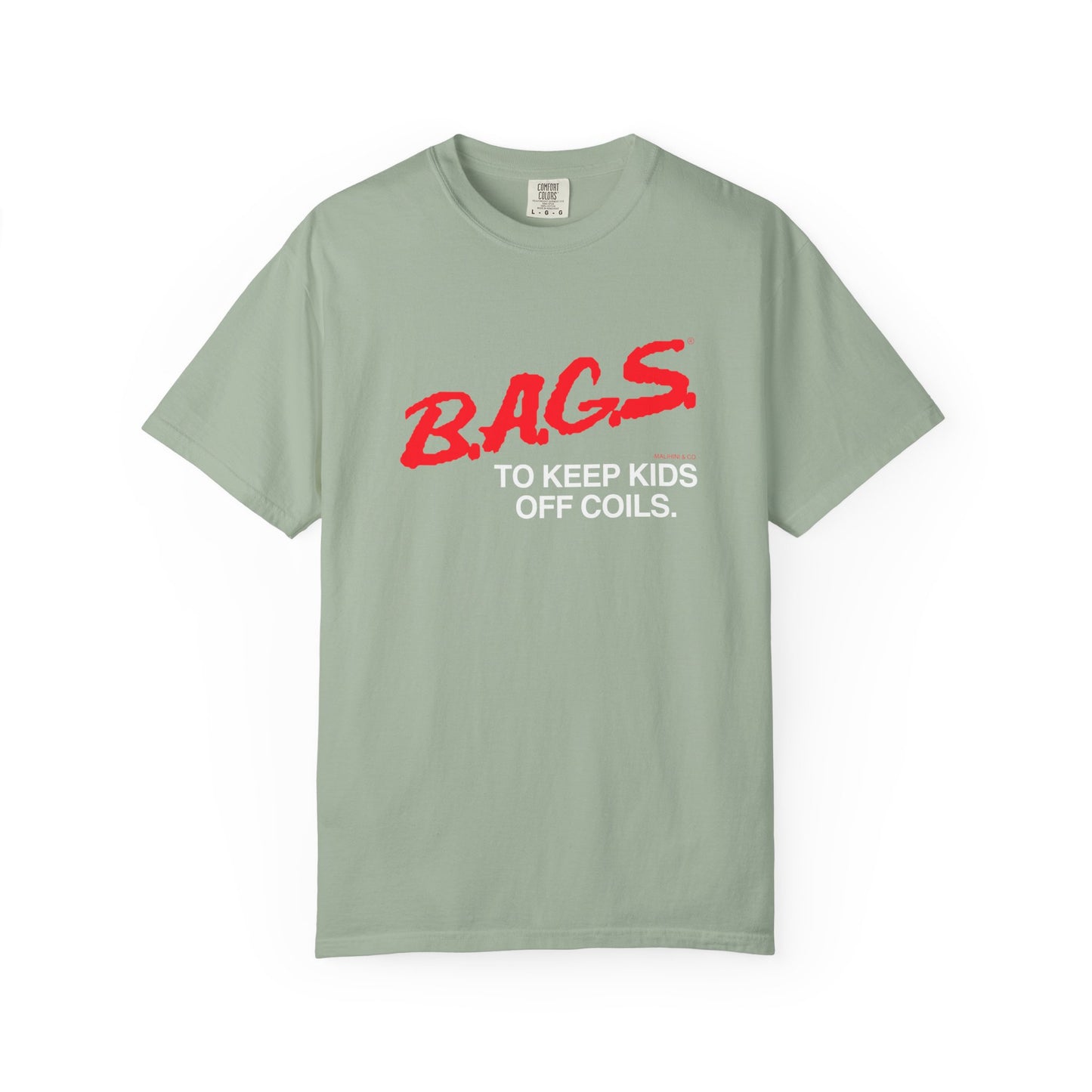 B.A.G.S. T-Shirt, Red & White Text