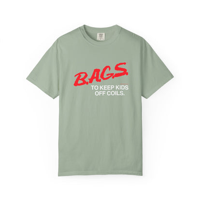 B.A.G.S. T-Shirt, Red & White Text