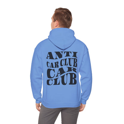 Anti Car Club Hooded Sweatshirt, Black Text