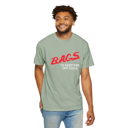 B.A.G.S. T-Shirt, Red & White Text