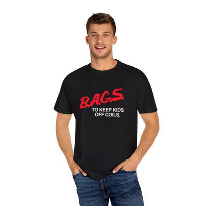 B.A.G.S. T-Shirt, Red & White Text