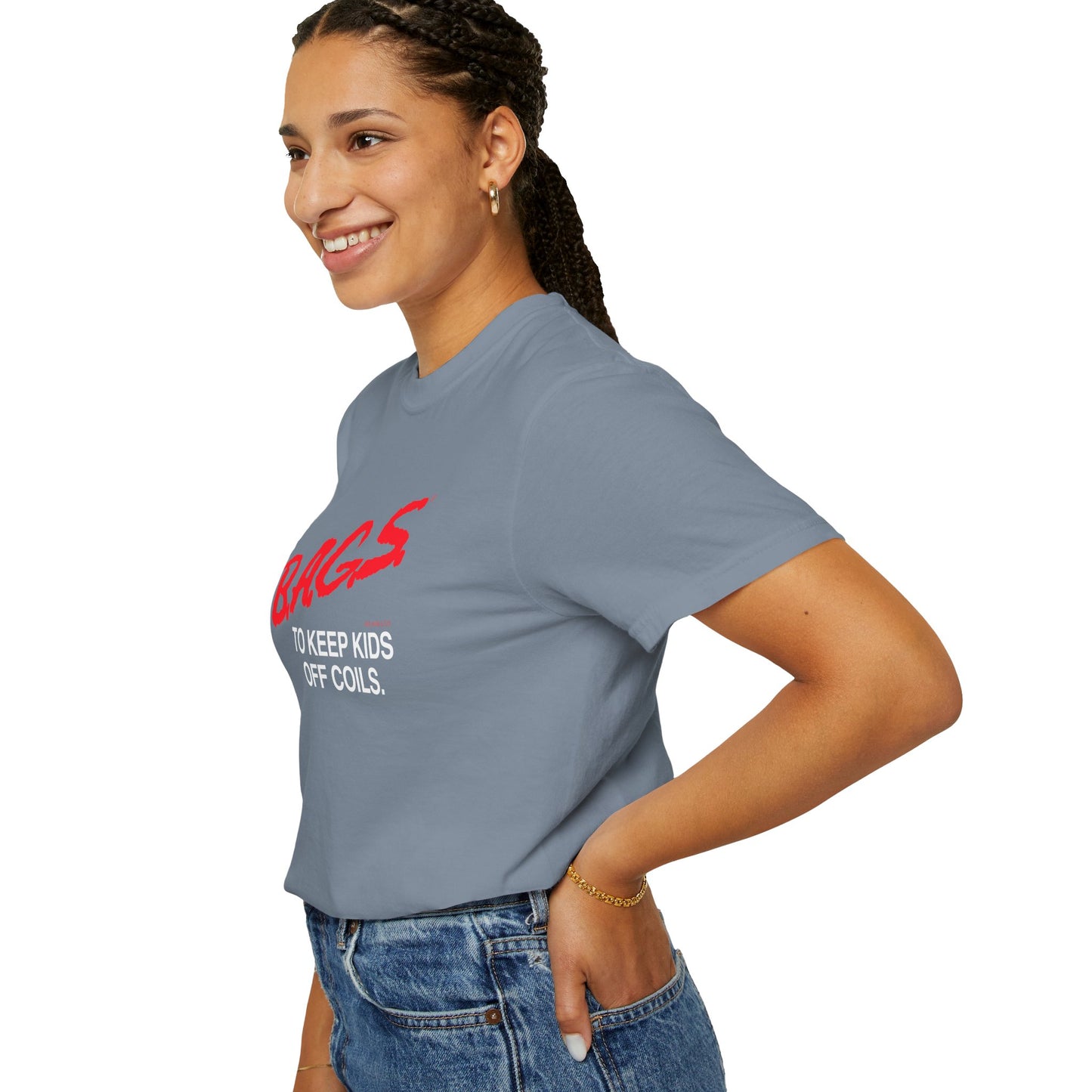 B.A.G.S. T-Shirt, Red & White Text