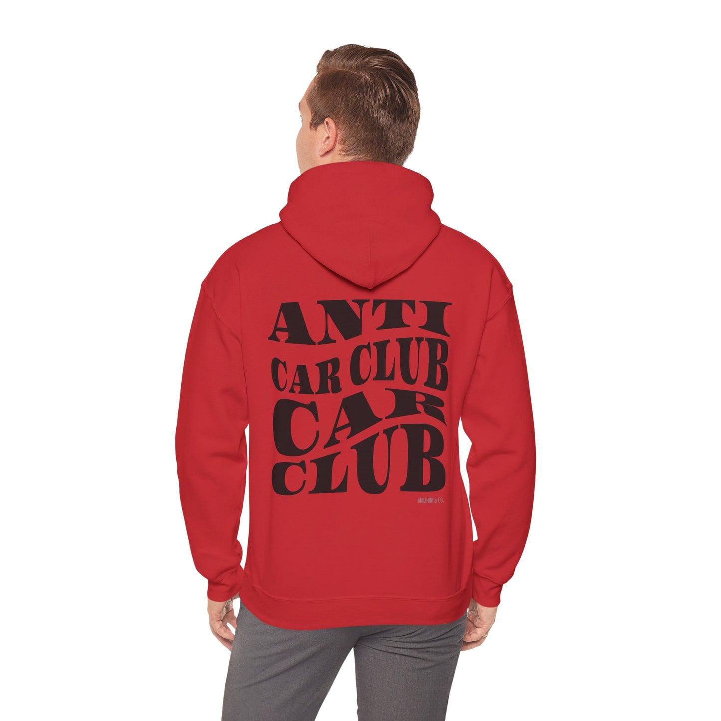 Anti Car Club Hooded Sweatshirt, Black Text