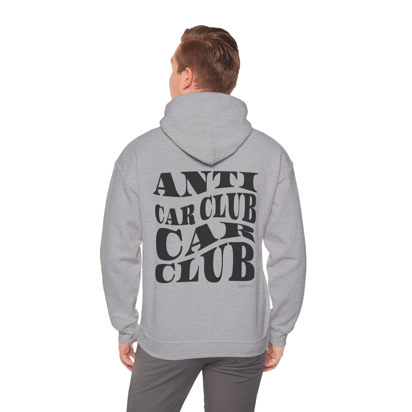 Anti Car Club Hooded Sweatshirt, Black Text