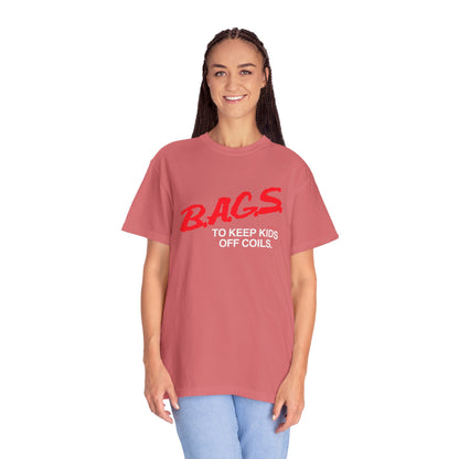 B.A.G.S. T-Shirt, Red & White Text